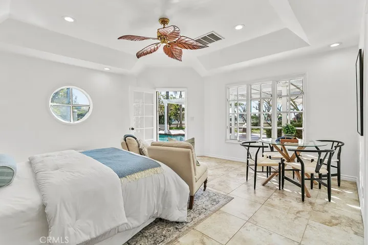 Spacious pool house can be a 4th ensuite bedroom or a party room or use for guests.  It even has a kitchenette and sauna!!