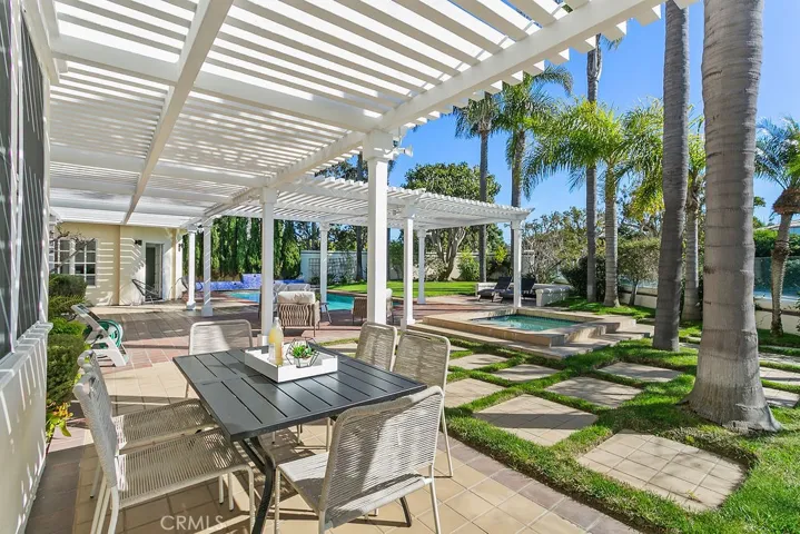 Outside eating area adjacent to the kitchen.