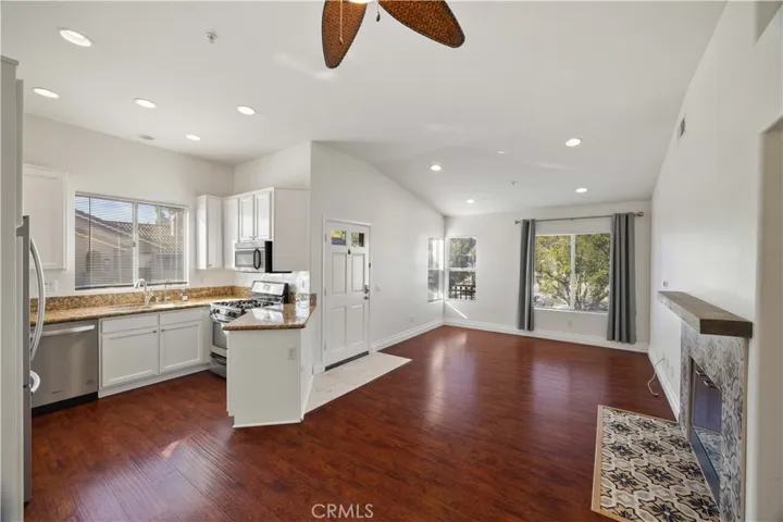 Kitchen is next to dining and living room.