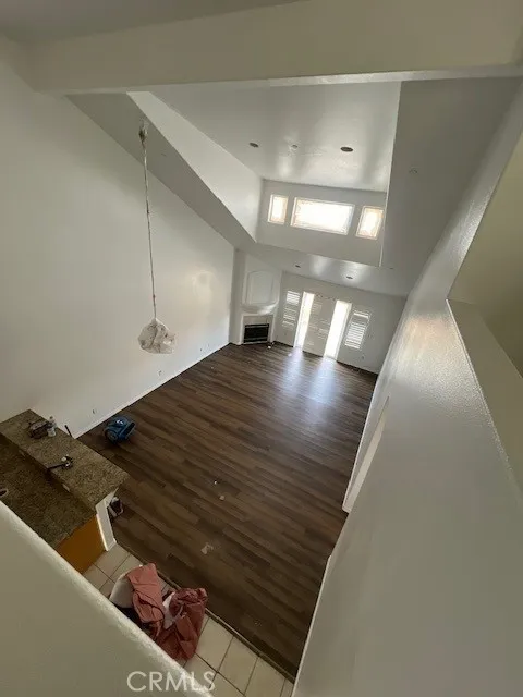 View of living room from loft.