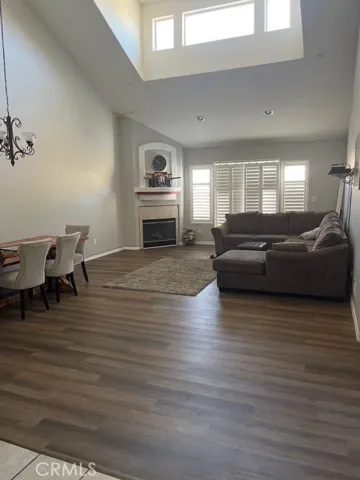Living room with fireplace.