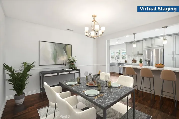 Dining room virtually staged