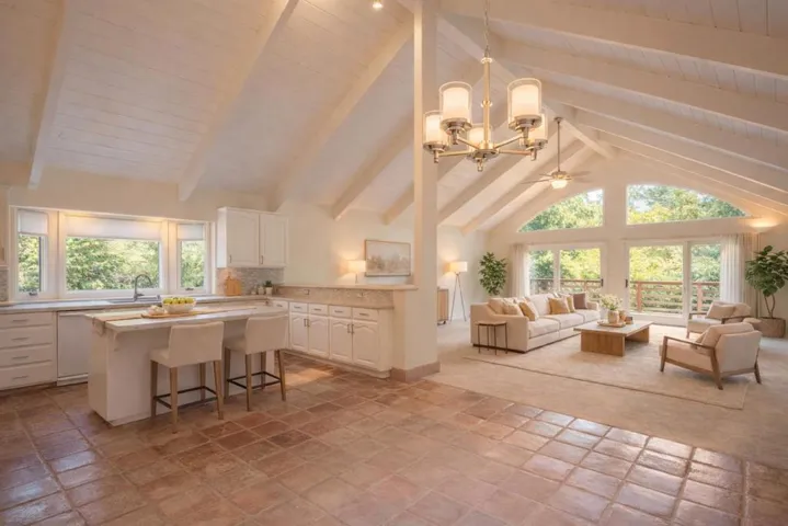 Open concept kitchen living area