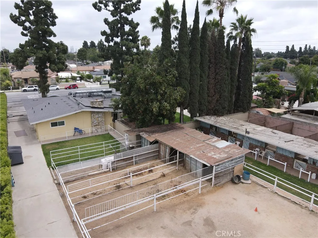 Drone view from mid lot towards the front