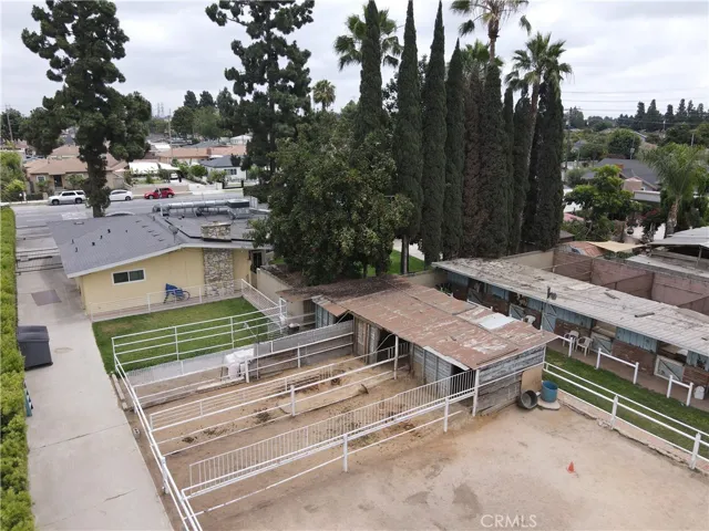 Drone view from mid lot towards the front