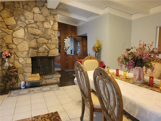 Natural stone fireplace
