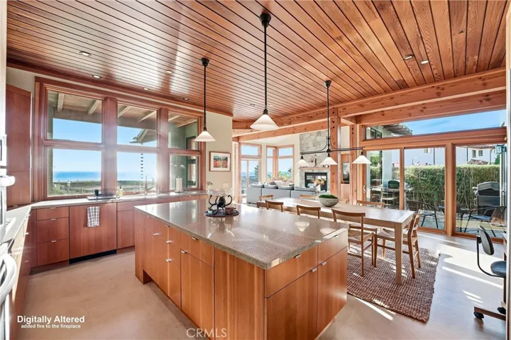 Views from Kitchen! Patio with Traeger Grill and BBQ.