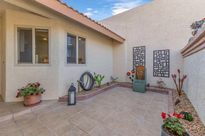 Welcoming entry courtyard