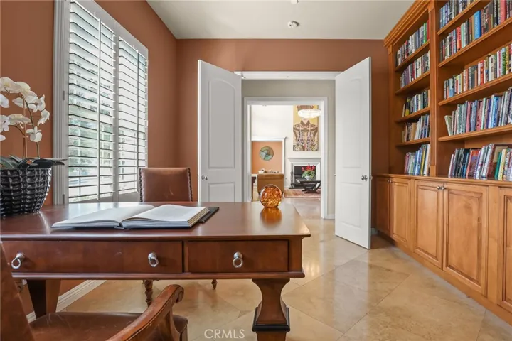 executive office with custom cabinetry