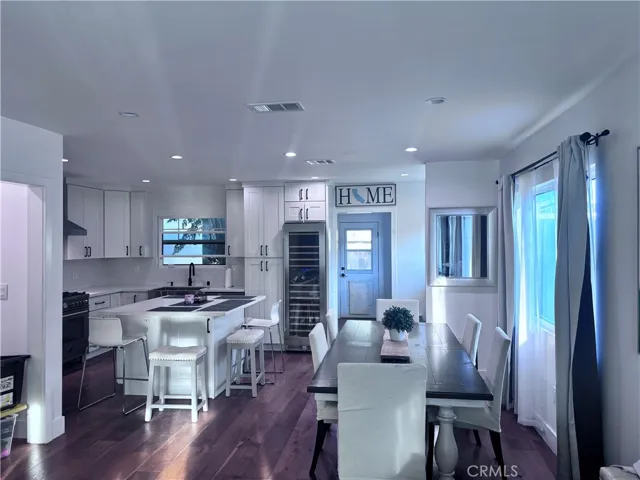 View of the kitchen and dining area