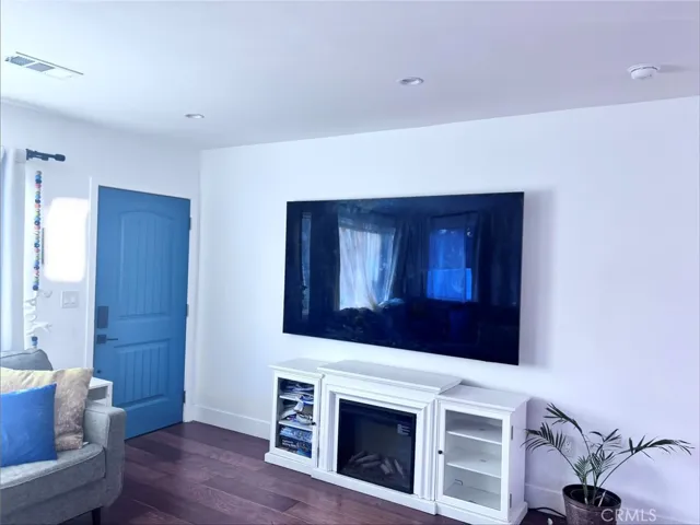 Facing front door in family room