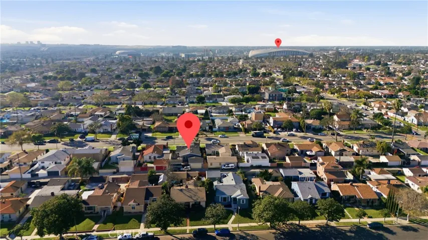 Sofi Stadium in the background