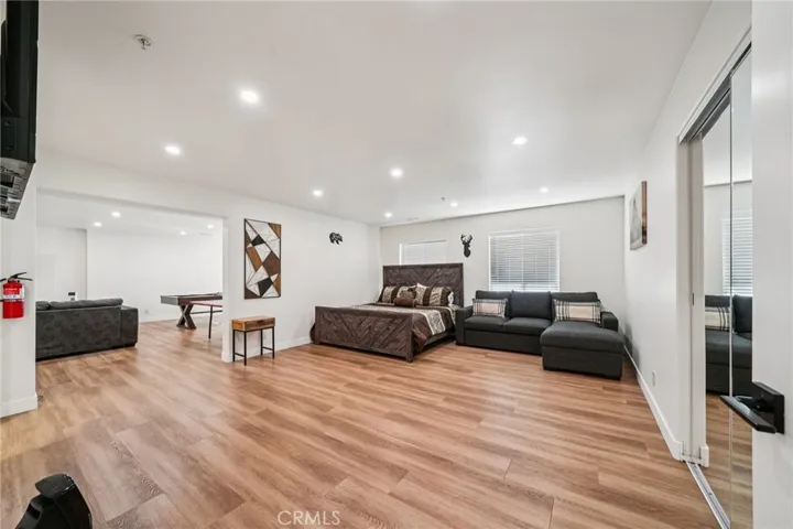 Expansive flex space ideal for game room, lounge, extra sleeping, or future theater.