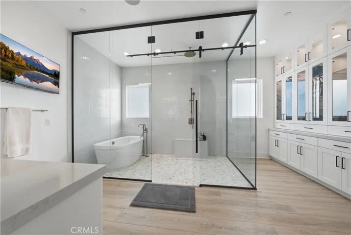 Super Shower with sliding glass door