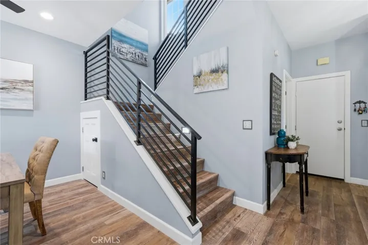 Stairs with upgraded stair railing.