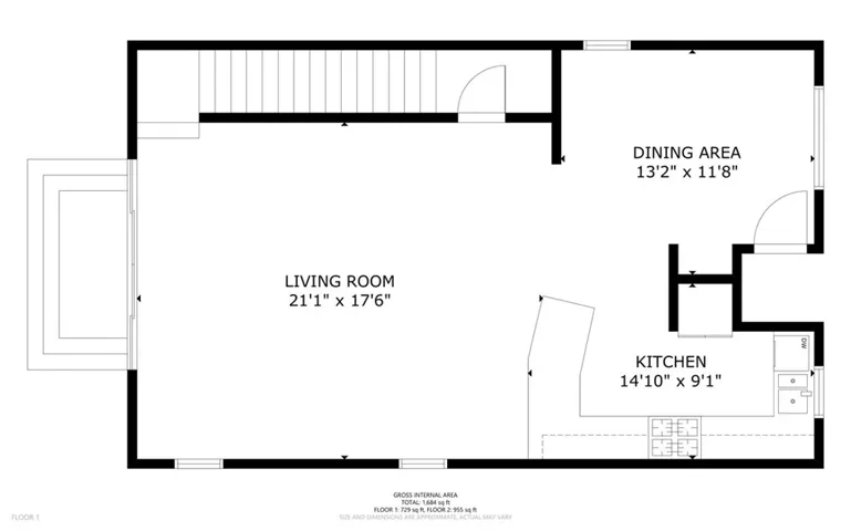 Main floor floorplan with dimensions