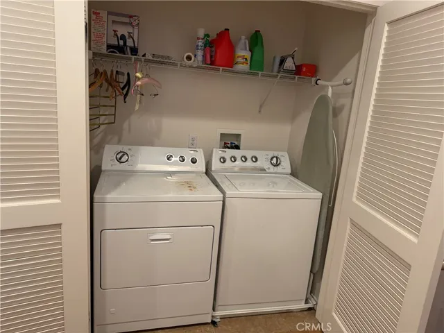 full size laundry closet, upstairs hall way