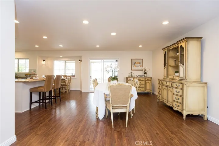 Dining area shows light and bright
