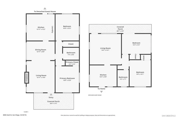 4830 and 4832 Utah floor plans