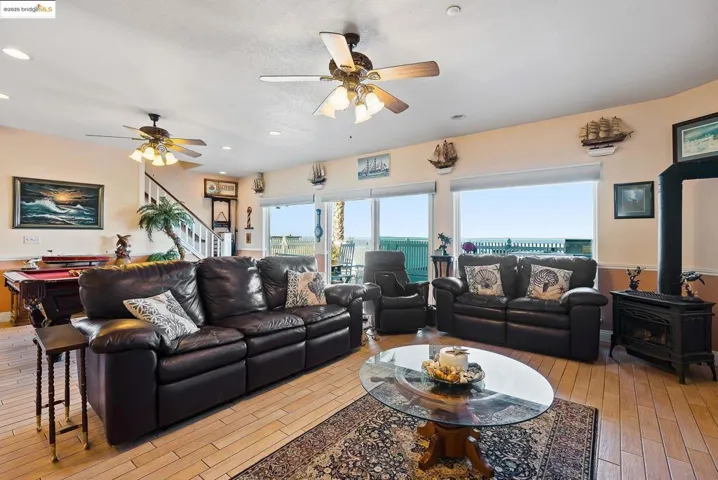 Family room with water views