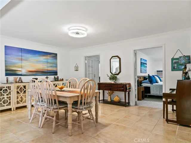 Spacious dining room is so open!  Looking towards master bedroom (right) and 2nd bedroom (left).