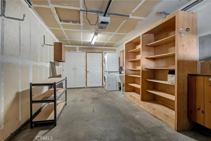 One car garage with lots of storage space