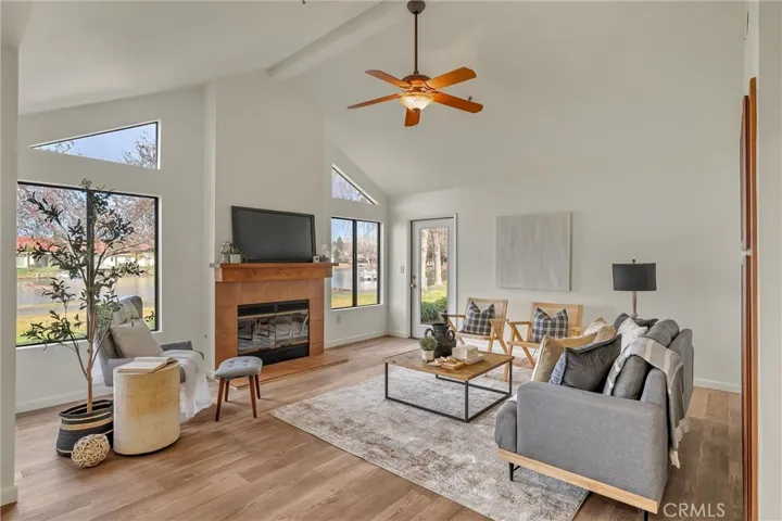 Living room with gorgeous views of the lake