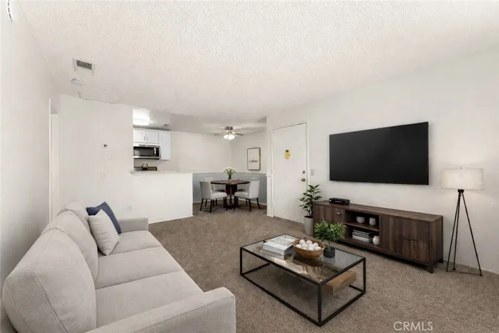 living room virtually staged