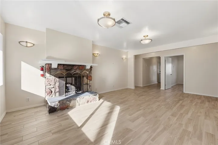 Large living room with fireplace