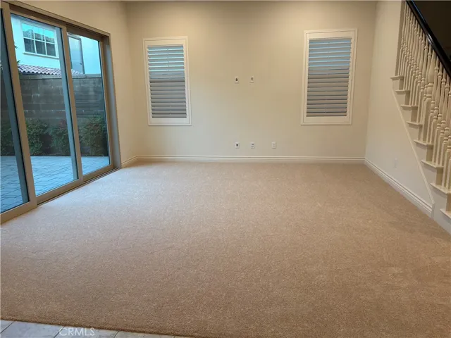 Great room with folding sliding doors to the backyard