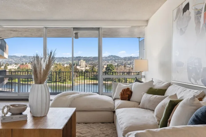 Living area featuring a textured ceiling