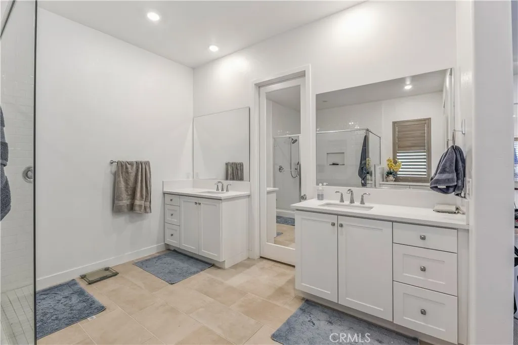 Primary bathroom with huge walk-in closet