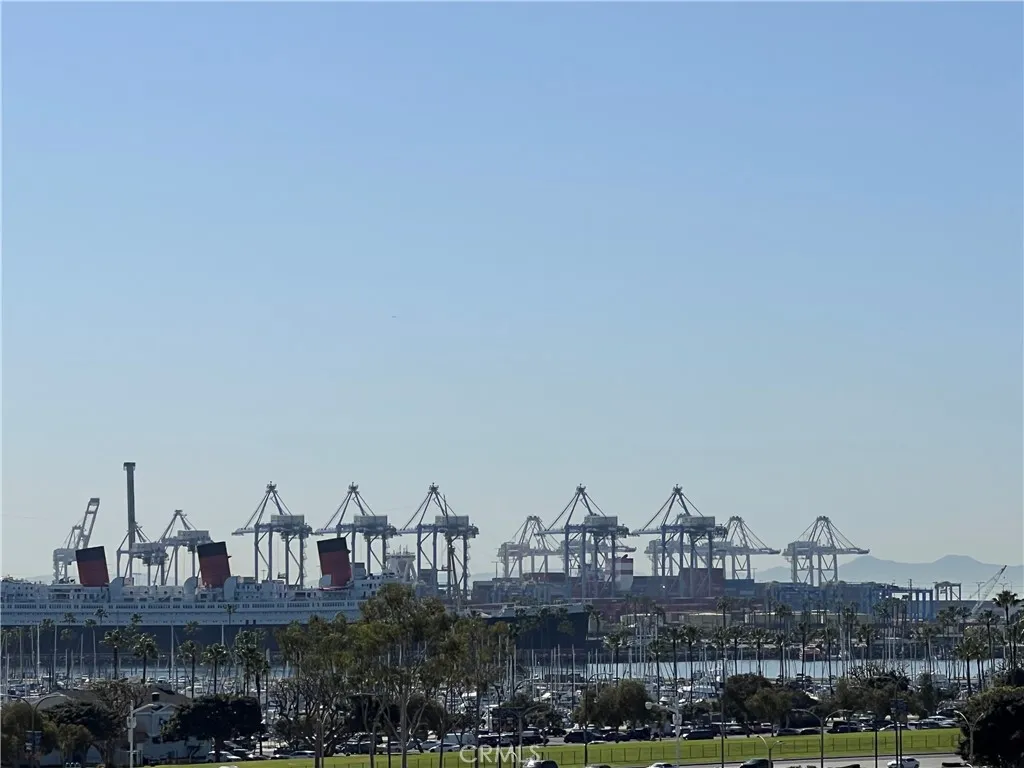 The Southern exposure offers outstanding views of the Queen Mary and even Catalina Island.