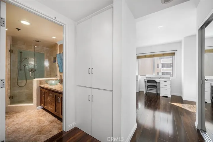 A beautifully remodeled bathroom, lots of closet space, and natural light sit off the side of your master suite.