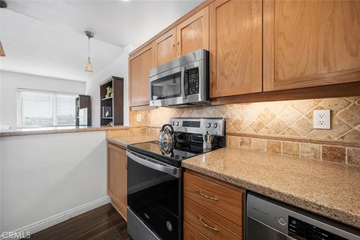 Beautiful countertops and views of the coastline.