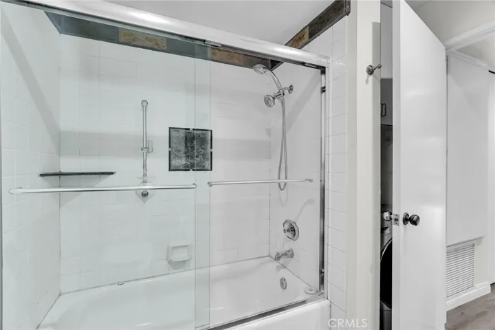 Chrome and glass shower doors