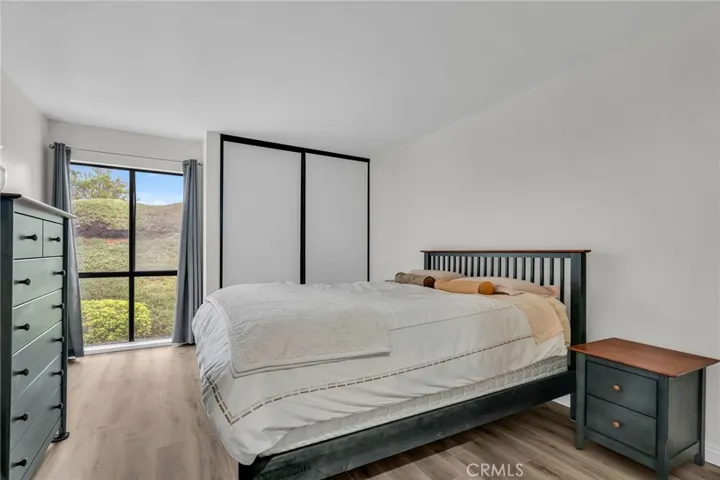 Bedroom with hillside views, ample closet space