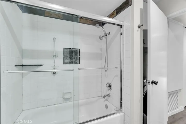 Chrome and glass shower doors