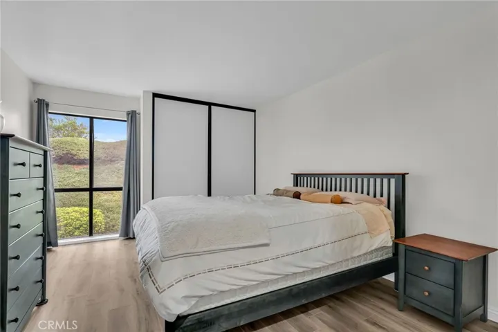 Bedroom with hillside views, ample closet space