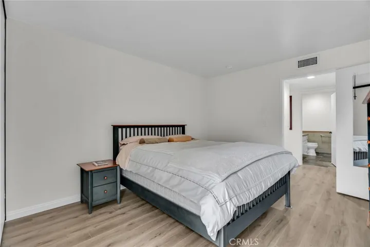 Bedroom view into hall