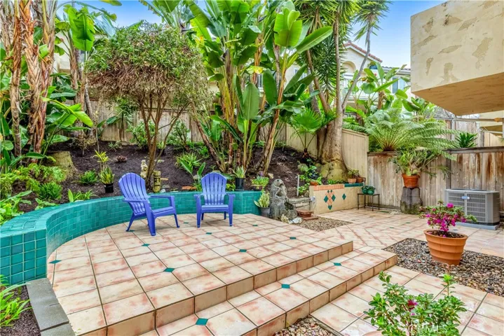 The backyard has plenty of space to entertain all year long.