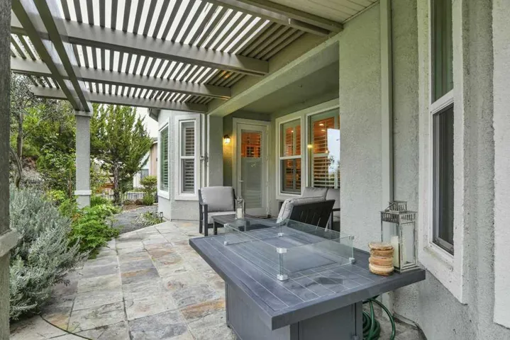 View of patio featuring a pergola
