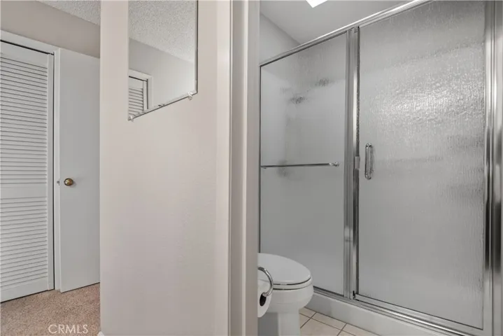 Walk-in shower in the primary bathroom