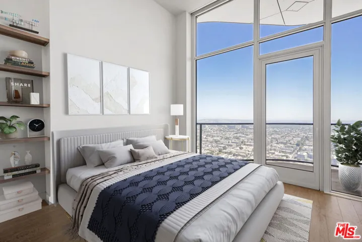 Bedroom leads to balcony