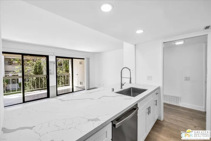 large kitchen counter