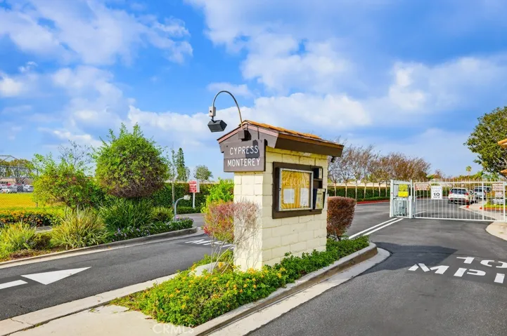 Gated entrance from Ball Rd. (also entrance from Valley View).