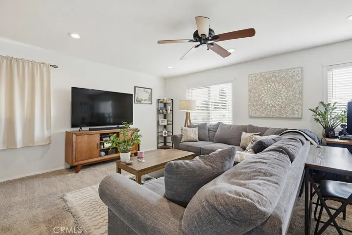Ceiling Fan and Recessed lighting.