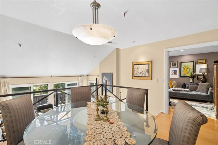 Dining area and den are on the same level with the kitchen