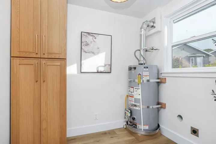 Utilities with strapped water heater