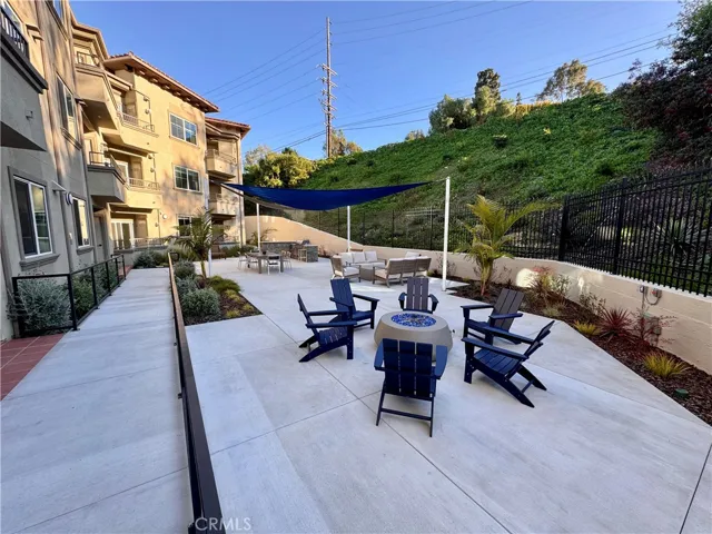 BBQ patio area with firepit